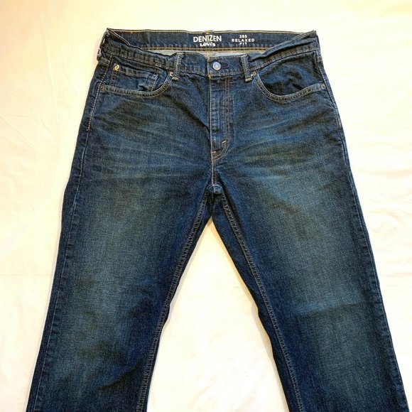 Levi's Denizen 285 Jeans Mens 34x34‎ Relaxed Fit Stretch Faded Dark Blue Denim - Picture 3 of 12